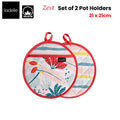 Ladelle Zest Set of 2 Pot Holders 21 x 21 cm, Quilted Design, 100% Cotton - SuperSaverAU - view 2