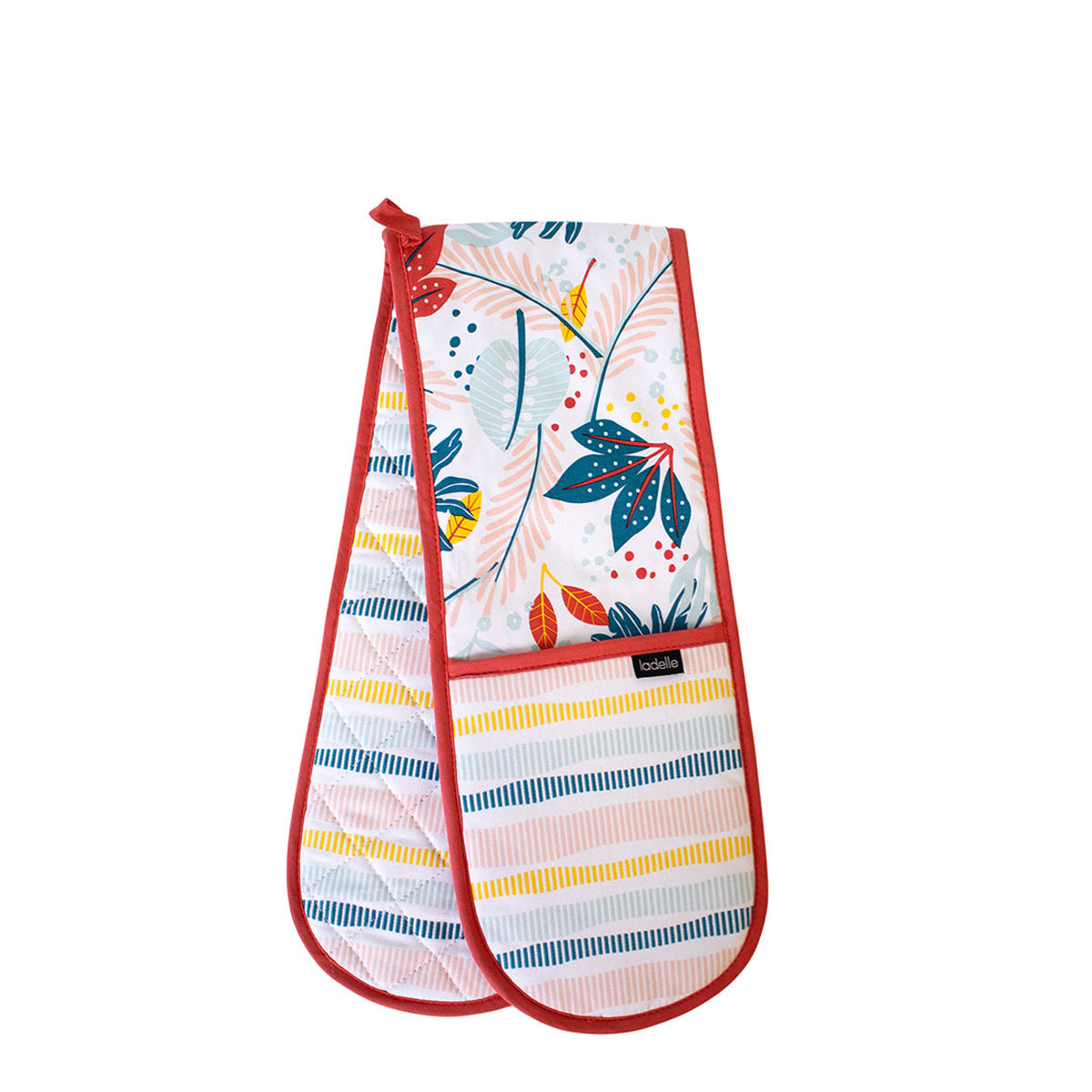 Ladelle Zest Double Oven Mitt 17 x 89 cm, Quilted Design, 100% Cotton, AZO Free Dyes - SuperSaverAU - view 1