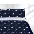 Just Home Horse Shoe Quilt Cover Set Double - Horseshoe Print Design, Navy, White, Pink - SuperSaverAU - view 1