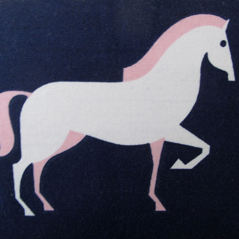 Just Home Horse Shoe Quilt Cover Set Double - Horseshoe Print Design, Navy, White, Pink - SuperSaverAU - view 2