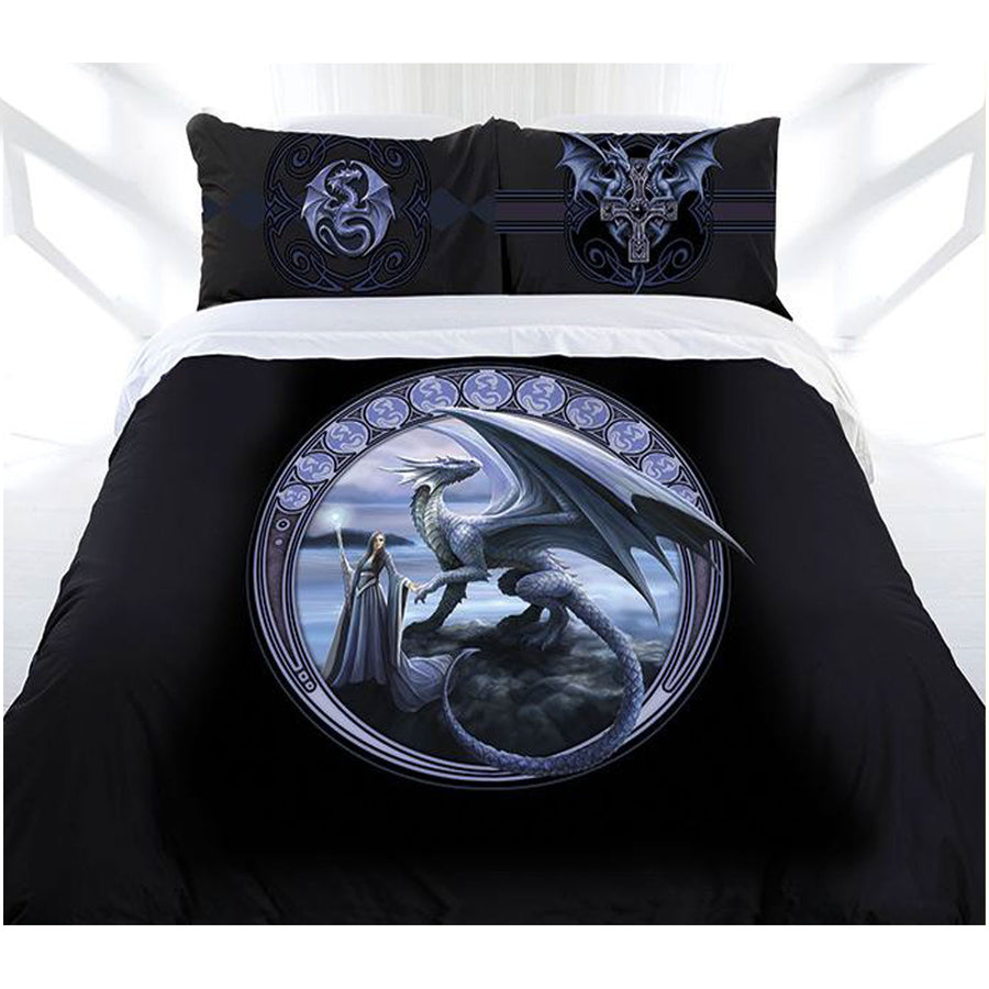 Anne Stokes New Horizon Quilt Cover Set Queen - Dragon Print Design, Polyester Cotton - SuperSaverAU - view 1