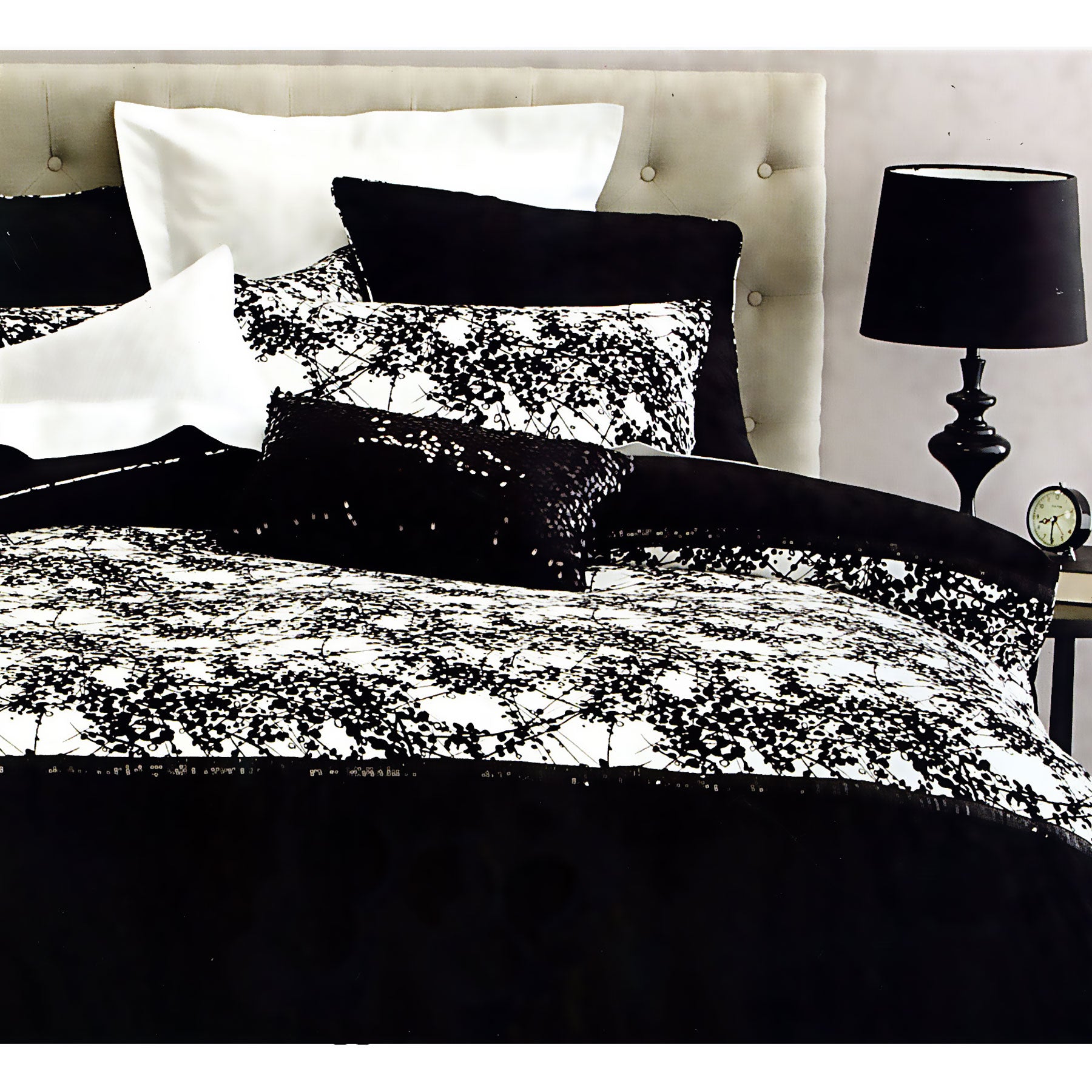 Canterbury Quill Quilt Cover Set King - Sequin Design, 250 Thread Count - SuperSaverAU - view 1