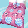 Premium Sassy Garden Quilt Cover Set with Floral Print - Pink, Double