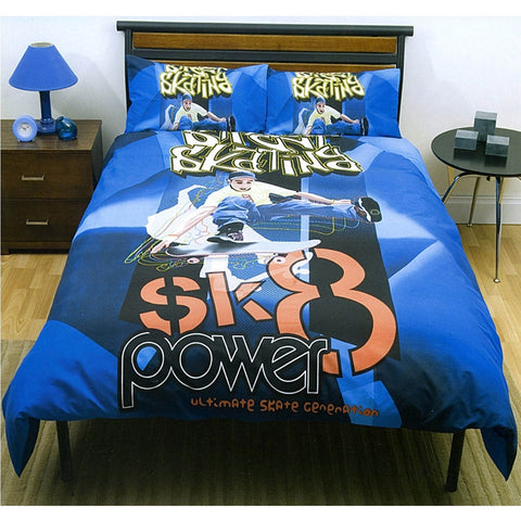 Just Home Sporty Quilt Cover Set Double - Skater Design, Polyester Cotton Blend - SuperSaverAU - view 1