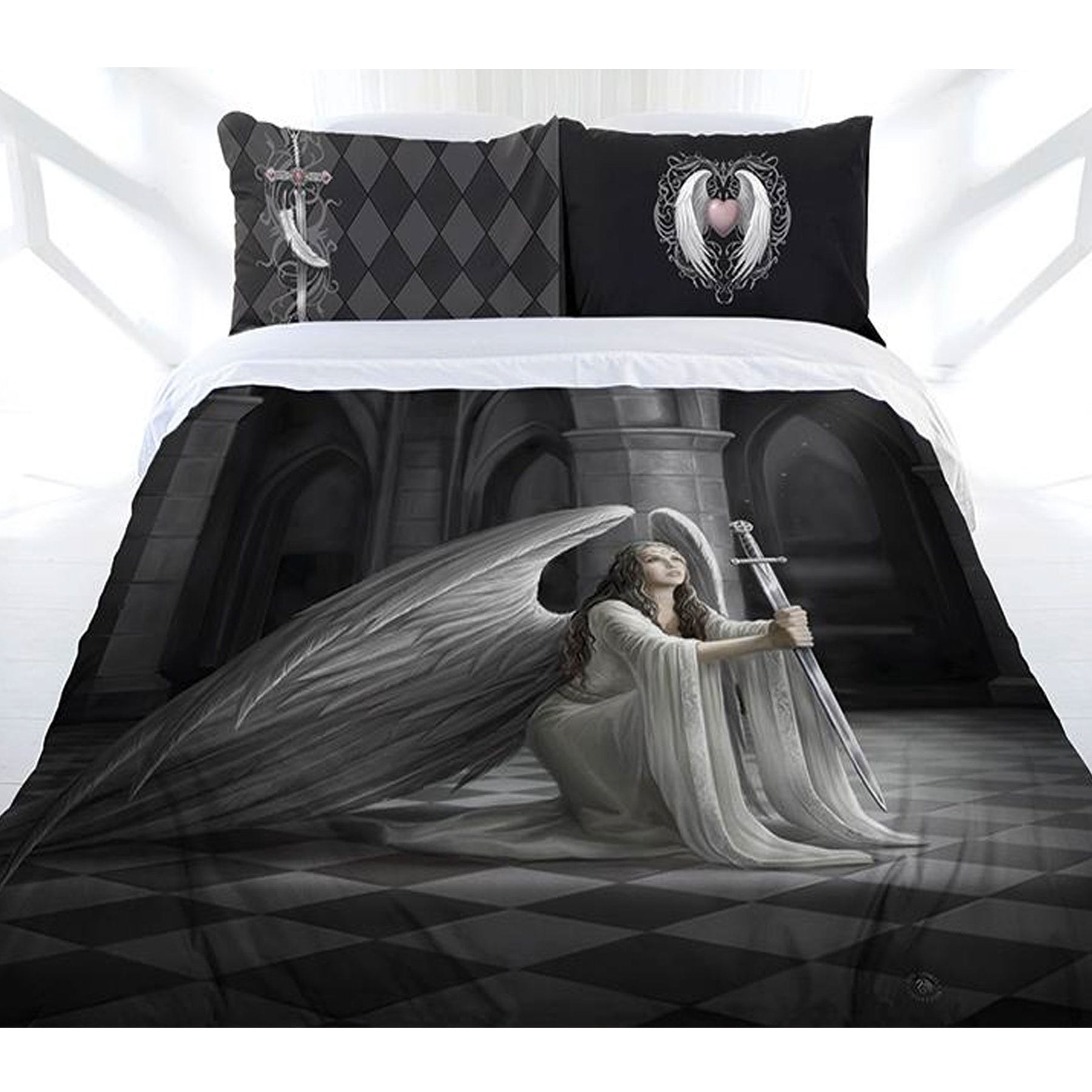 Anne Stokes The Blessing Quilt Cover Set Queen - Gothic Angel Print Design - SuperSaverAU - view 1