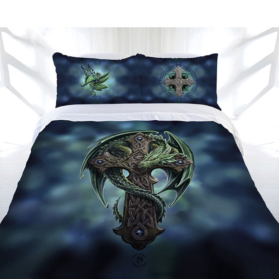 Anne Stokes Woodland Guardian Quilt Cover Set King - Dragon & Cross Design - SuperSaverAU - view 1