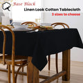 Ladelle Black Linen Look 100% Cotton Tablecloth 150 x 300 cm, AZO Free Dyes - SuperSaverAU - view 2