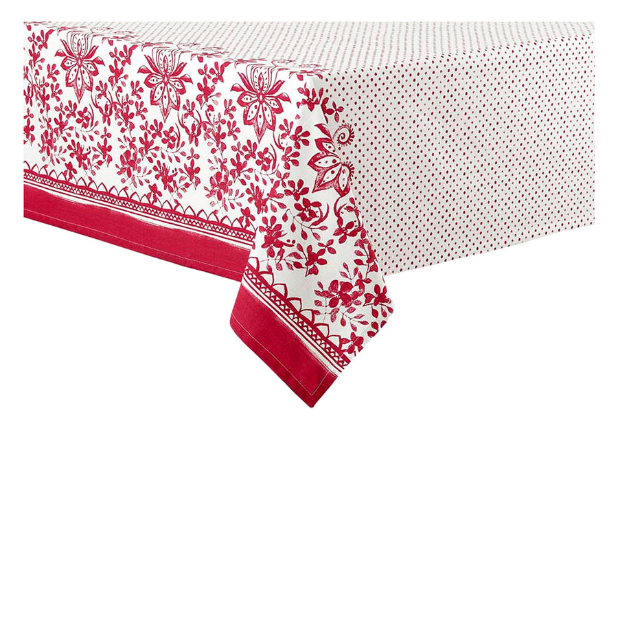 Ladelle Watercolour Floral Tablecloth 150 x 265 cm Oblong 8 to 10 Seater Red - SuperSaverAU - view 1