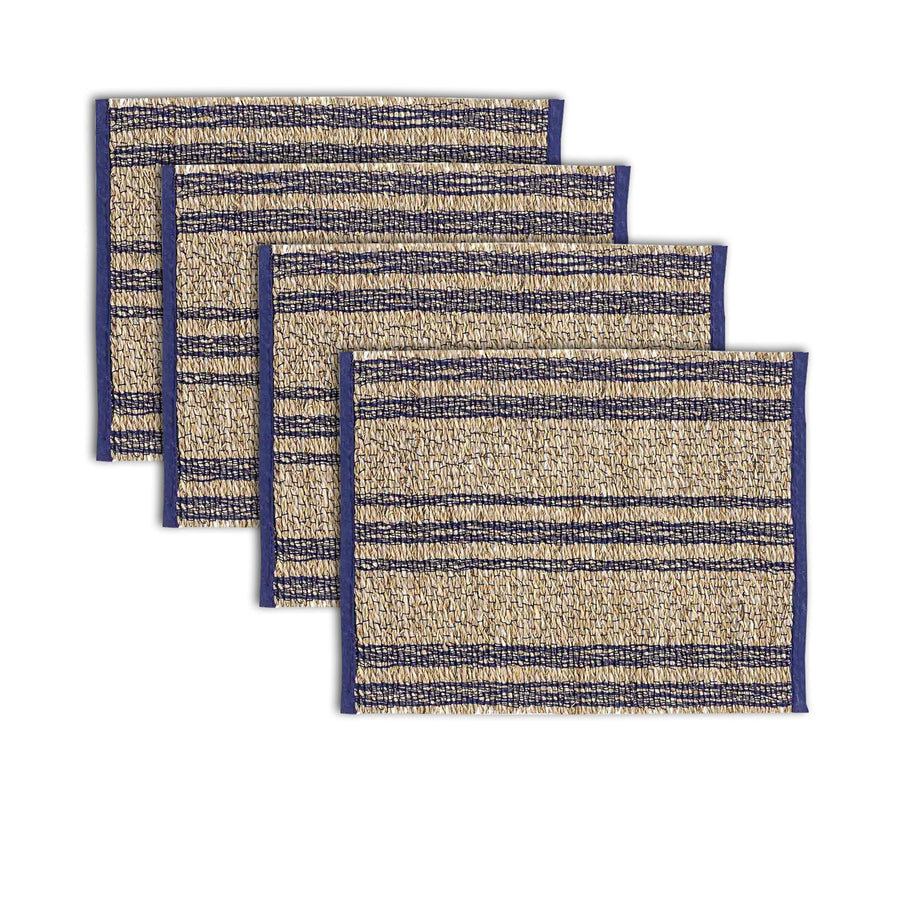 Ladelle Set of 4 Loma Woven Table Placemats 45 x 35 cm - Navy, Easy Care - SuperSaverAU - view 1