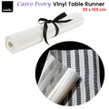 Ladelle Cairo Ivory Vinyl Table Runner 30 x 155 cm, Woven Stripes, AZO Free - SuperSaverAU - view 2
