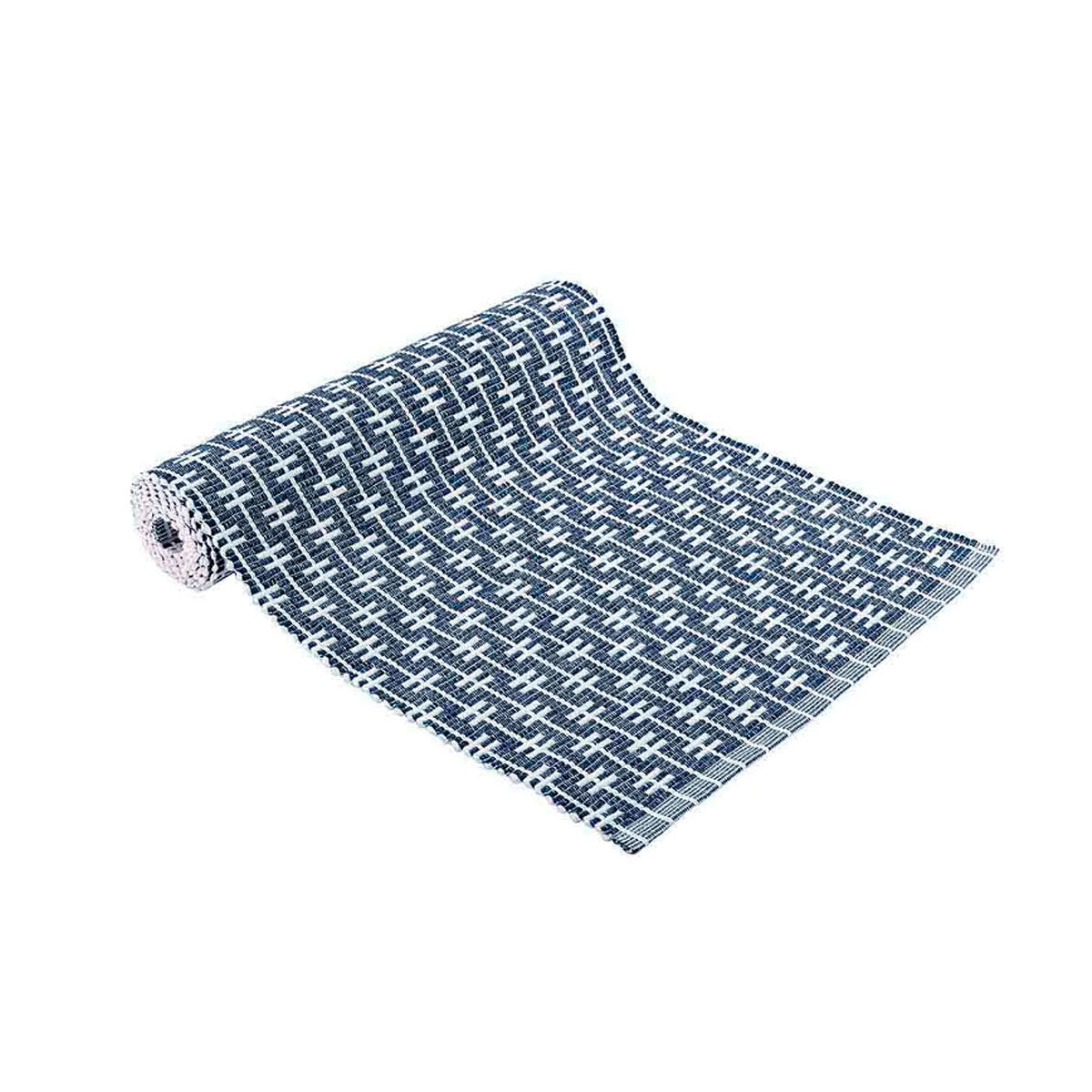 Ladelle Eden Ribbed Eco Recycled Cotton Table Runner 33 x 150 cm - Navy - SuperSaverAU - view 1
