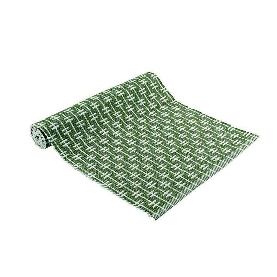 Ladelle Eden Ribbed Eco Recycled Cotton Table Runner 33 x 150 cm - Sage - SuperSaverAU - view 1