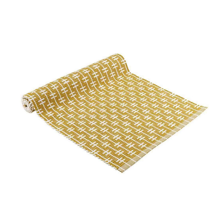 Ladelle Eden Ribbed Eco Recycled Cotton Table Runner 33 x 150 cm - Zest - SuperSaverAU - view 1