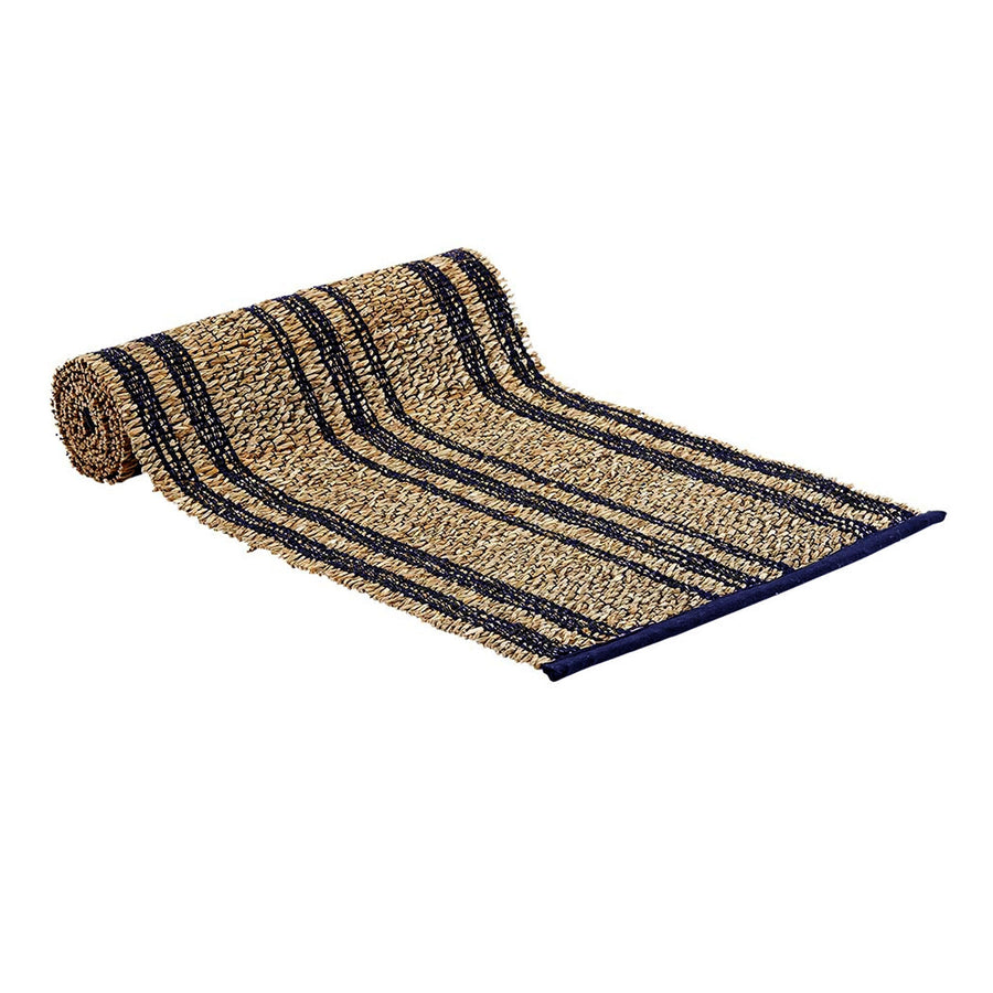Ladelle Loma Table Runner 33 x 150 cm, Woven Design, Rustic Style, Navy - SuperSaverAU - view 1
