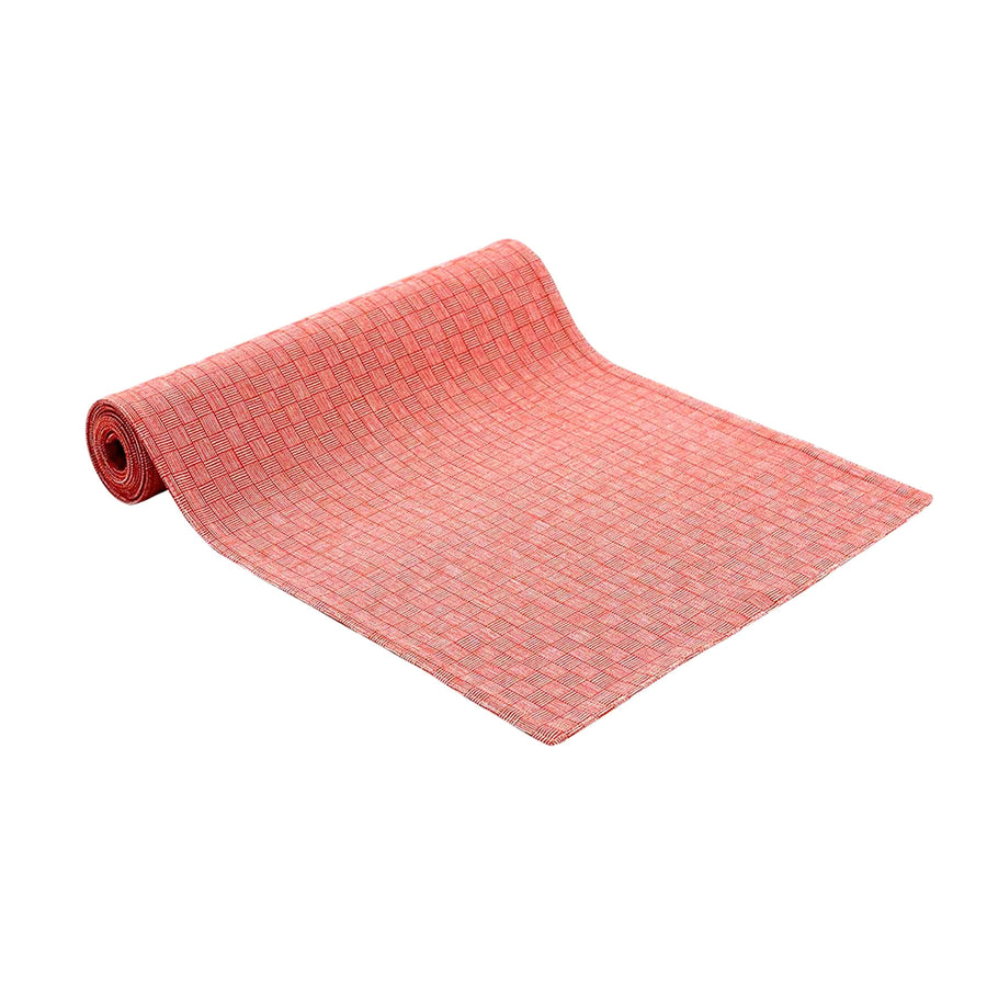 Ladelle Torque Red Printed Table Runner 33 x 150 cm - Basket-weave Design - SuperSaverAU - view 1