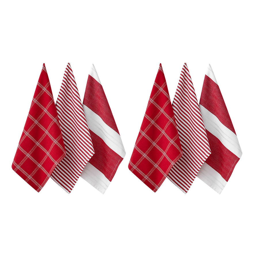Ladelle Set of 6 Christmas Brick Cotton Tea Towels 40 x 65 cm with Glitter - SuperSaverAU - view 1