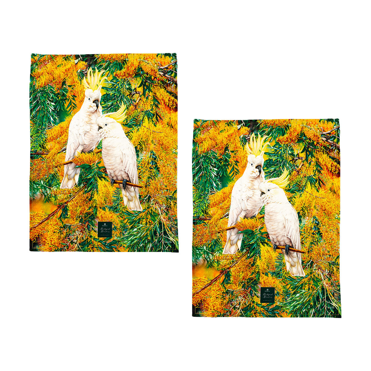 Heidi Willis Cockatoos Tea Towels Set of 2, 50 x 70 cm, 100% Cotton - SuperSaverAU - view 1