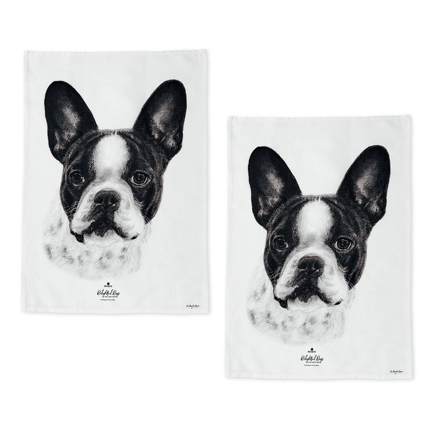 Set of 2 Delightful Dogs Kitchen Tea Towels 50 x 70 cm - 100% Cotton, Dog Print - SuperSaverAU - view 1
