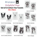 Set of 2 Delightful Dogs Kitchen Tea Towels 50 x 70 cm - 100% Cotton, Dog Print - SuperSaverAU - view 2