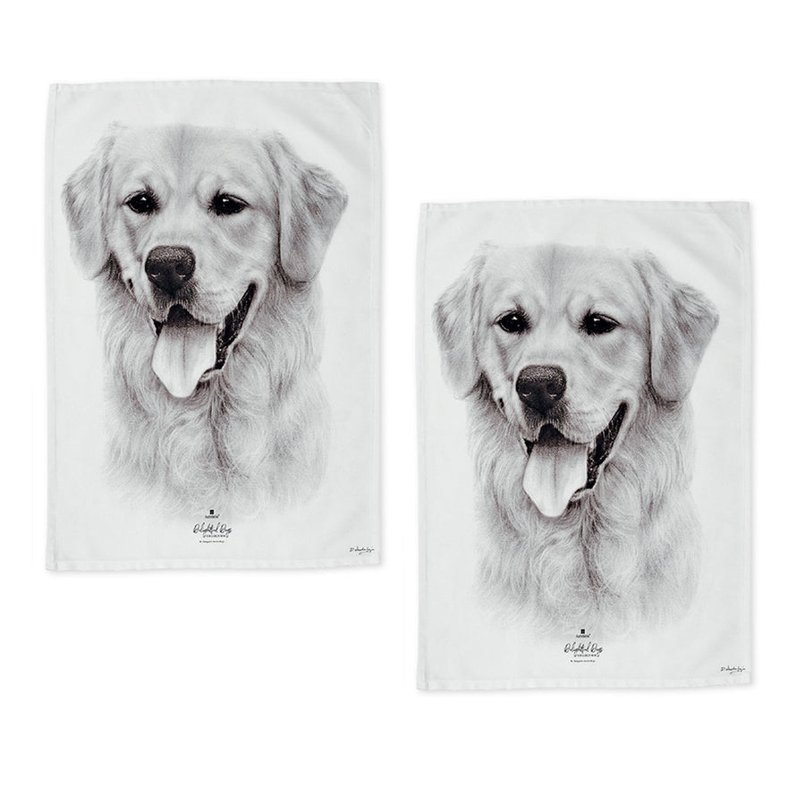 Delightful Dogs Kitchen Tea Towels Set of 2 50 x 70 cm 100% Cotton - SuperSaverAU - view 1