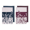 Ladelle Set of 4 Homespun Flower Cotton Kitchen Tea Towels 50 x 70 cm Mix - SuperSaverAU - view 1
