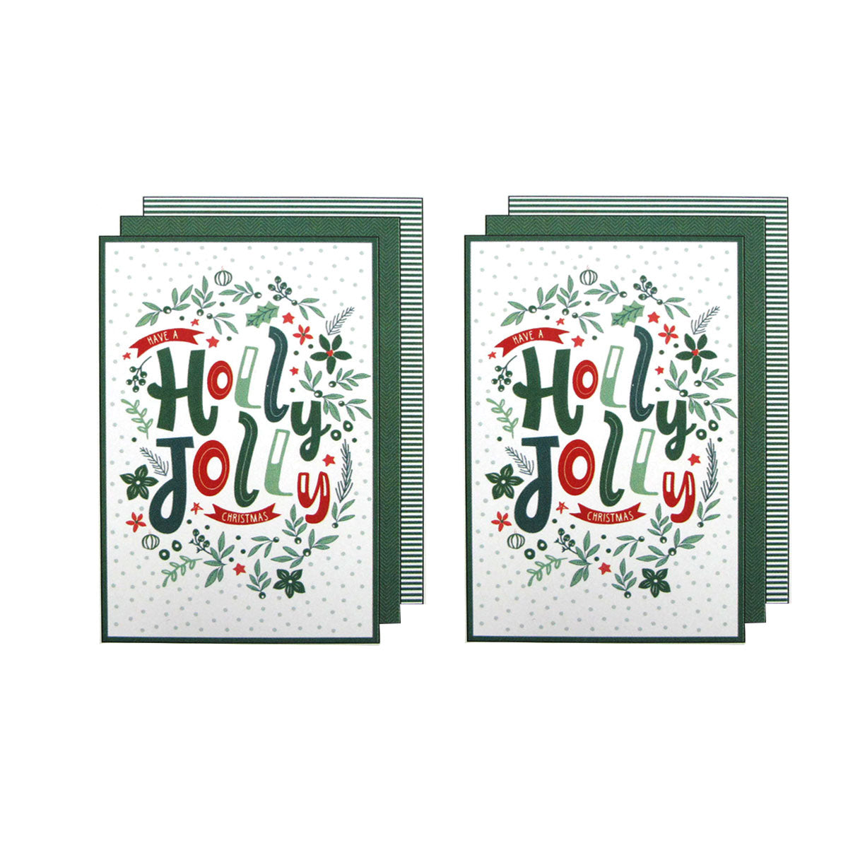 Ladelle Joyful Jolly Christmas Set of 6 Cotton Kitchen Towels 45 x 70 cm