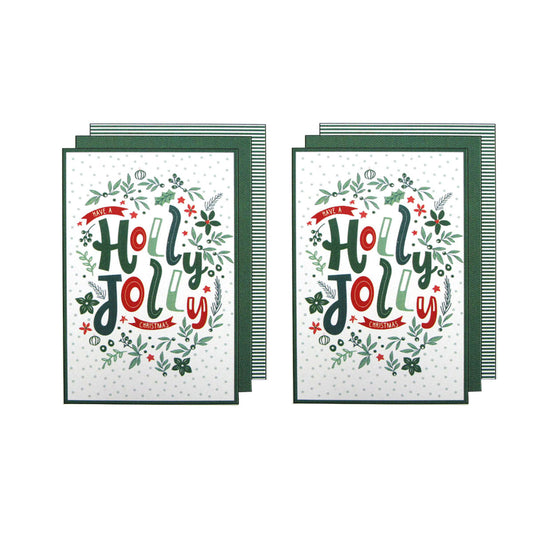 Ladelle Joyful Jolly Christmas Set of 6 Cotton Kitchen Towels 45 x 70 cm