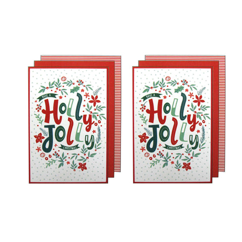 Ladelle Joyful Jolly Christmas Set of 6 Cotton Kitchen Towels 45 x 70 cm - SuperSaverAU - view 1