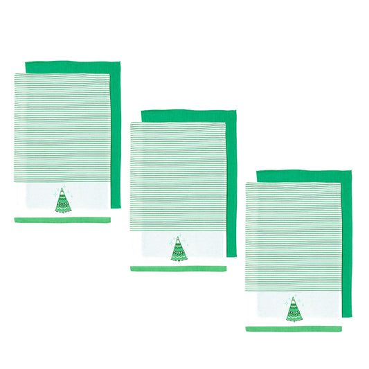 Ladelle Set of 6 Christmas Cotton Tea Towels 45 x 70 cm - Joyful Icons Design