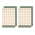 Ladelle Set of 4 Checked Cotton Kitchen Tea Towels 50 x 70 cm - AZO Free Dyes - SuperSaverAU - view 1