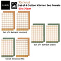 Ladelle Set of 4 Checked Cotton Kitchen Tea Towels 50 x 70 cm - AZO Free Dyes - SuperSaverAU - view 2