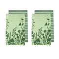 Ladelle Set of 4 Sanctuary Floral Cotton Kitchen Tea Towels 50 x 70 cm Green - SuperSaverAU - view 1