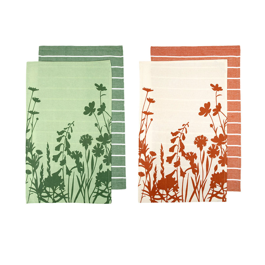 Ladelle Sanctuary Floral Cotton Kitchen Tea Towels Set of 4 50 x 70 cm Mix - SuperSaverAU - view 1