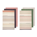 Ladelle Sanctuary Cotton Kitchen Tea Towels Set of 6, 50 x 70 cm, Stripes Design - SuperSaverAU - view 1