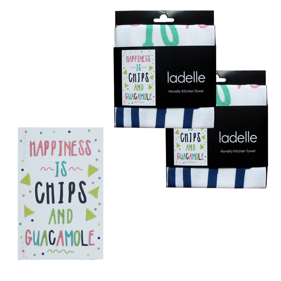 Ladelle Set of 2 Cotton Tea Towels 45 x 70 cm Quotes Print Design - SuperSaverAU - view 1