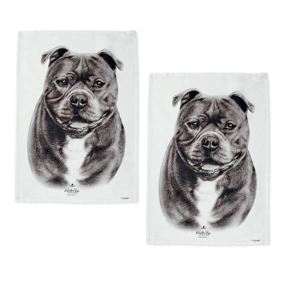 Delightful Dogs Kitchen Tea Towels Set of 2, 50 x 70 cm, 100% Cotton