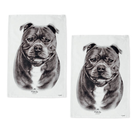 Delightful Dogs Kitchen Tea Towels Set of 2, 50 x 70 cm, 100% Cotton