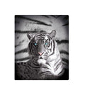 Just Home Blue Eyes Stripes Tiger Print Polar Fleece Throw Rug 127 x 152 cm - SuperSaverAU - view 1