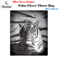 Just Home Blue Eyes Stripes Tiger Print Polar Fleece Throw Rug 127 x 152 cm - SuperSaverAU - view 2