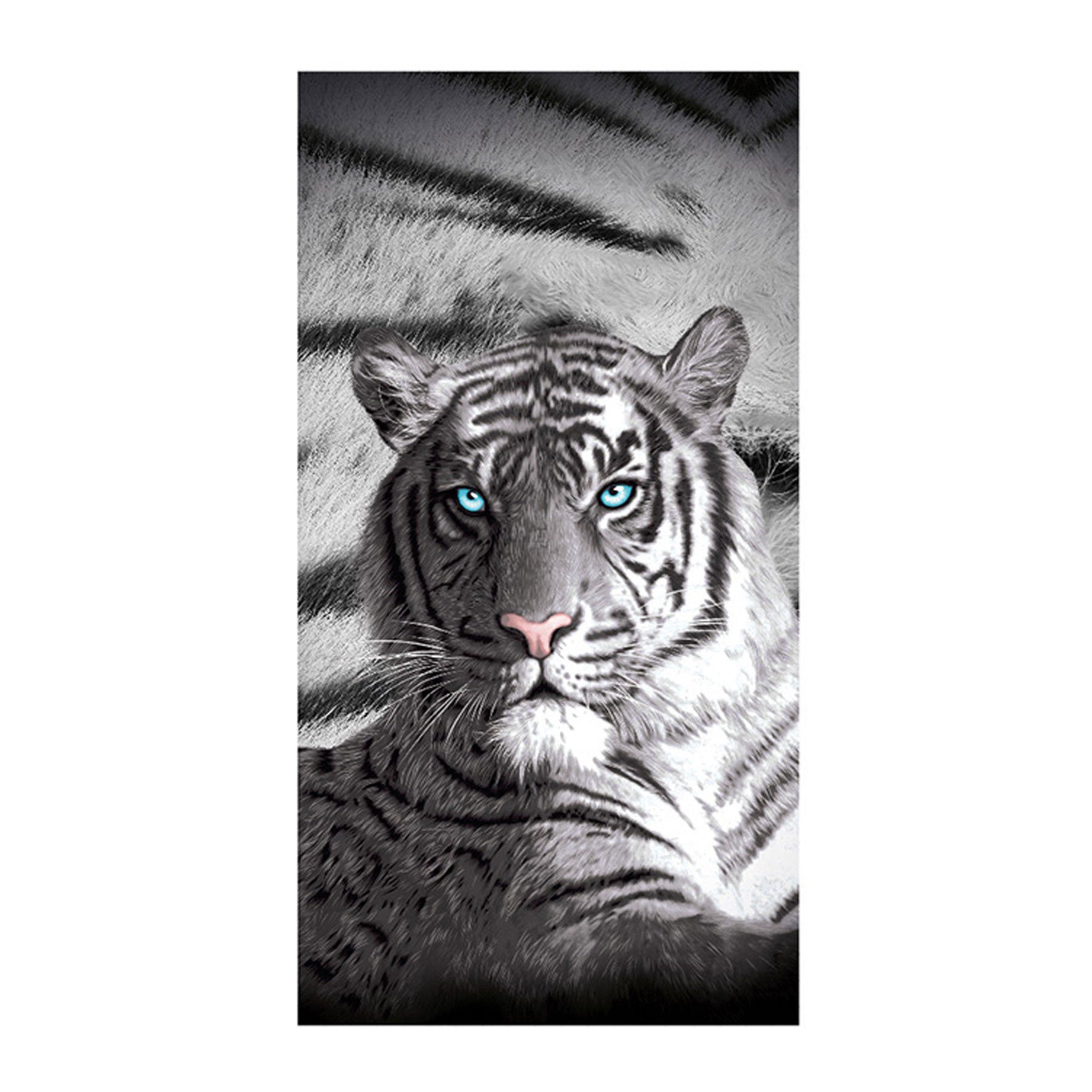 Just Home Blue Eyes Stripes Tiger Print Beach Towel 75 x 150 cm - SuperSaverAU - view 1