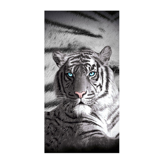 Just Home Blue Eyes Stripes Tiger Print Beach Towel 75 x 150 cm