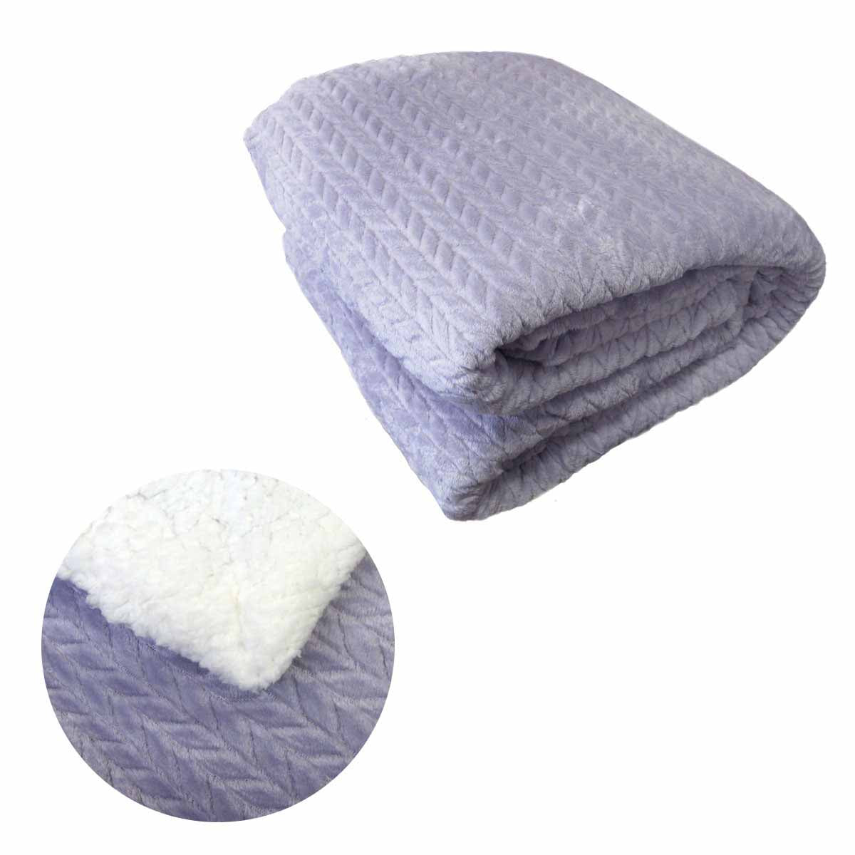 Ardor Liam Lilac Winter Fleece Blanket with Sherpa Reverse 150x200cm - SuperSaverAU - view 1