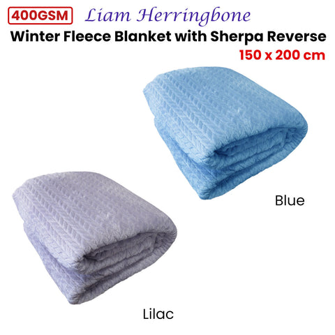 Ardor Liam Lilac Winter Fleece Blanket with Sherpa Reverse 150x200cm - SuperSaverAU - view 2