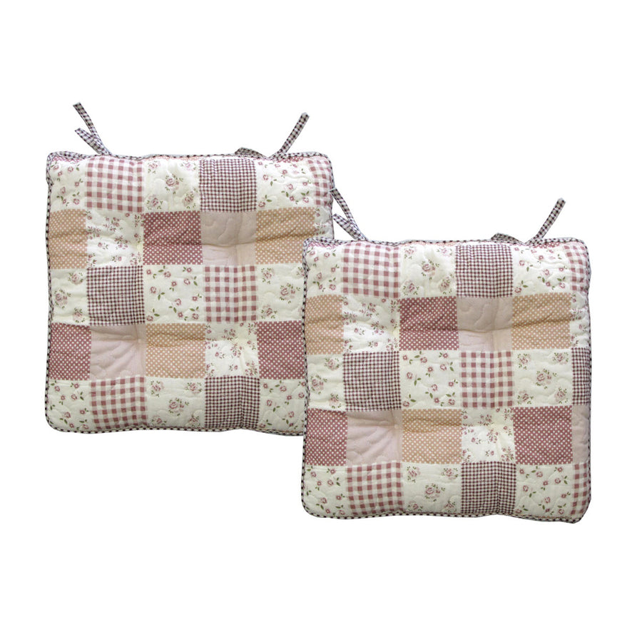 Lylac Homewares Petal Delights Set of 2 Printed Chair Pads 40 x 40 cm Lucy Pink - SuperSaverAU - view 1