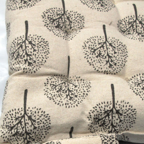 Lylac Homewares Tree of Life Set of 2 Cotton Chair Pads 40 x 40 cm Natural - SuperSaverAU - view 1