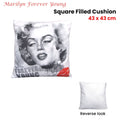 Marilyn Monroe Forever Young Square Filled Cushion 43 x 43 cm - Decorative Accent - SuperSaverAU - view 2
