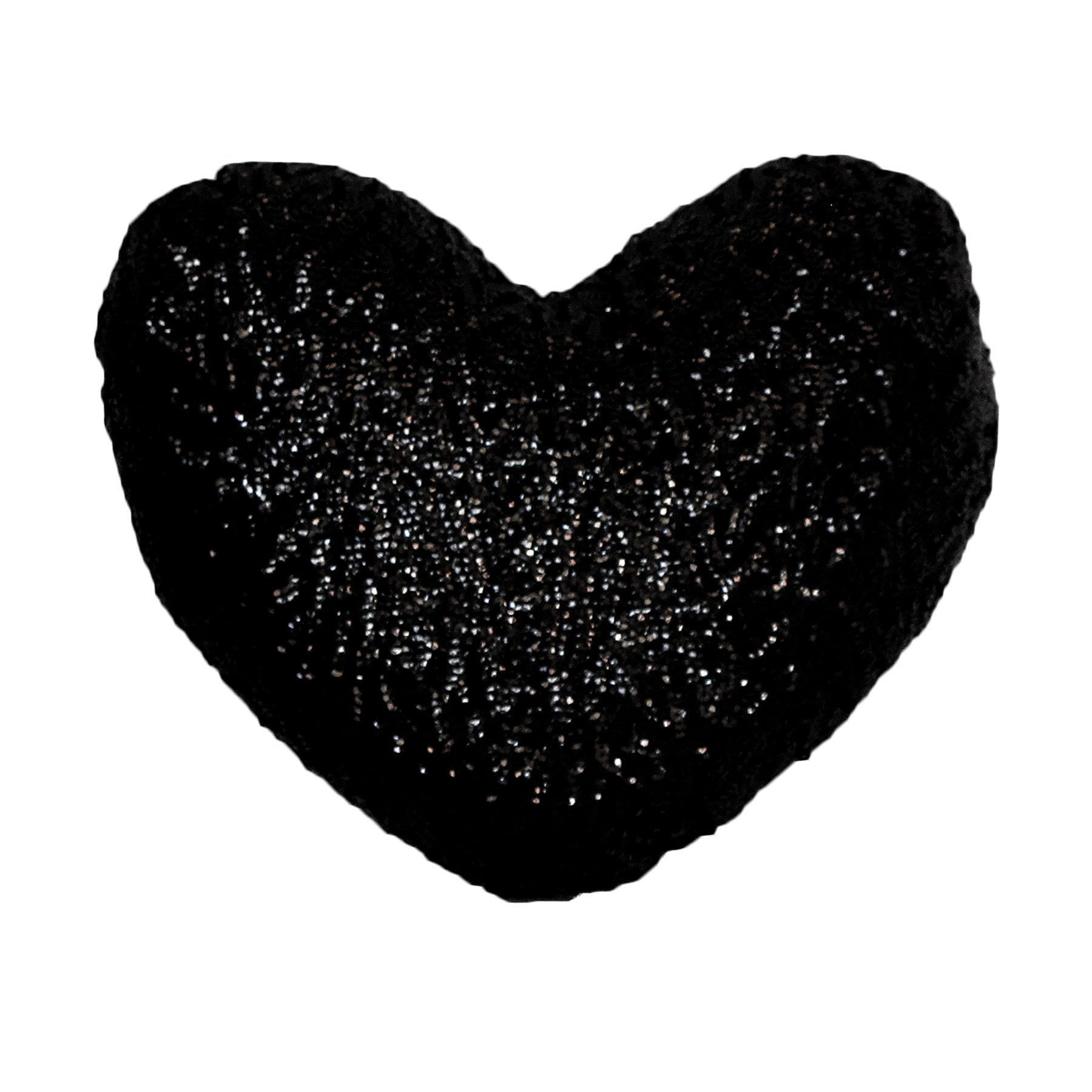 Georges Fine Linens Sequined Heart Shape Cushion Black 30 x 35 cm - SuperSaverAU - view 1
