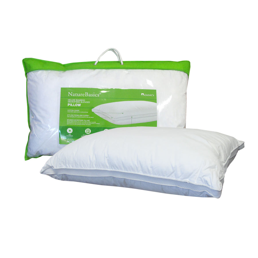 Alastairs Deluxe Bamboo Microfibre Pillow 48 x 73cm, Anti Allergenic, Soft Support - SuperSaverAU - view 1