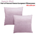 Alastairs Augusta Blush Flannel Fleece European Pillowcases 65 x 65 cm - 2 Pack - SuperSaverAU - view 2