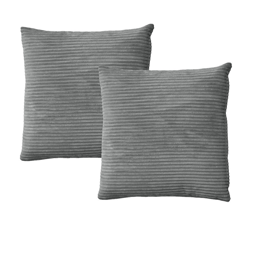 Alastairs Ruby Charcoal European Pillowcases - 65 x 65 cm, Ribbed Flannel Fleece - SuperSaverAU - view 1